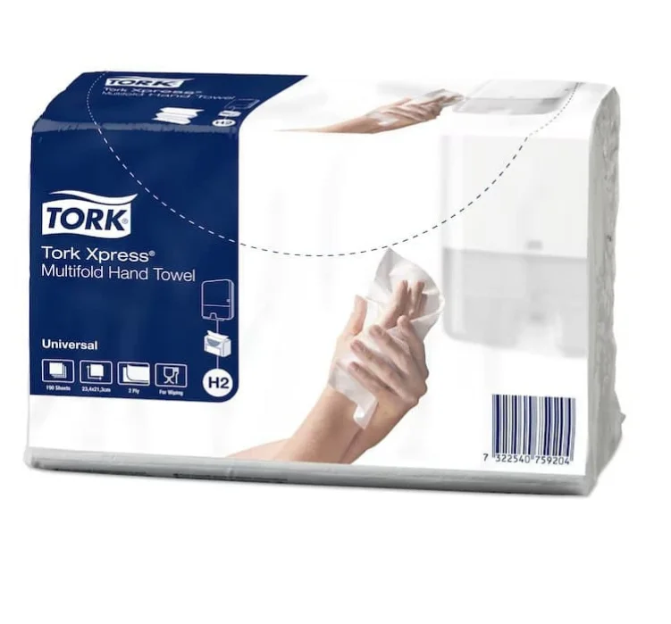 Рушник паперовий Xpress Universial складення Multifold 2-х шари 190 шт. білий Н2, Tork